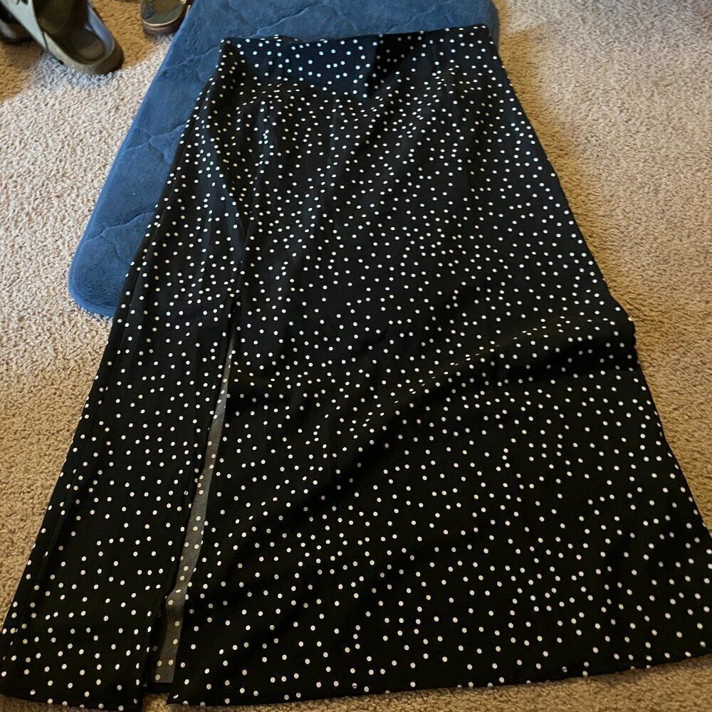 Nasty Gal black polka dot‎ skirt 6